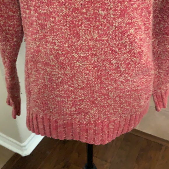 Aigle rare red & tan marled thick knit mock neckline sweater Size L - Picture 5 of 17